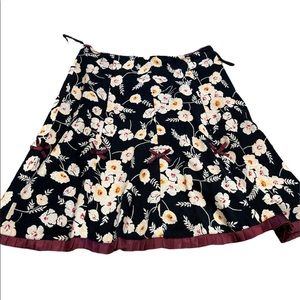 Persaman New York Corduroy Floral‎ Ruffle Knee Length Skirt